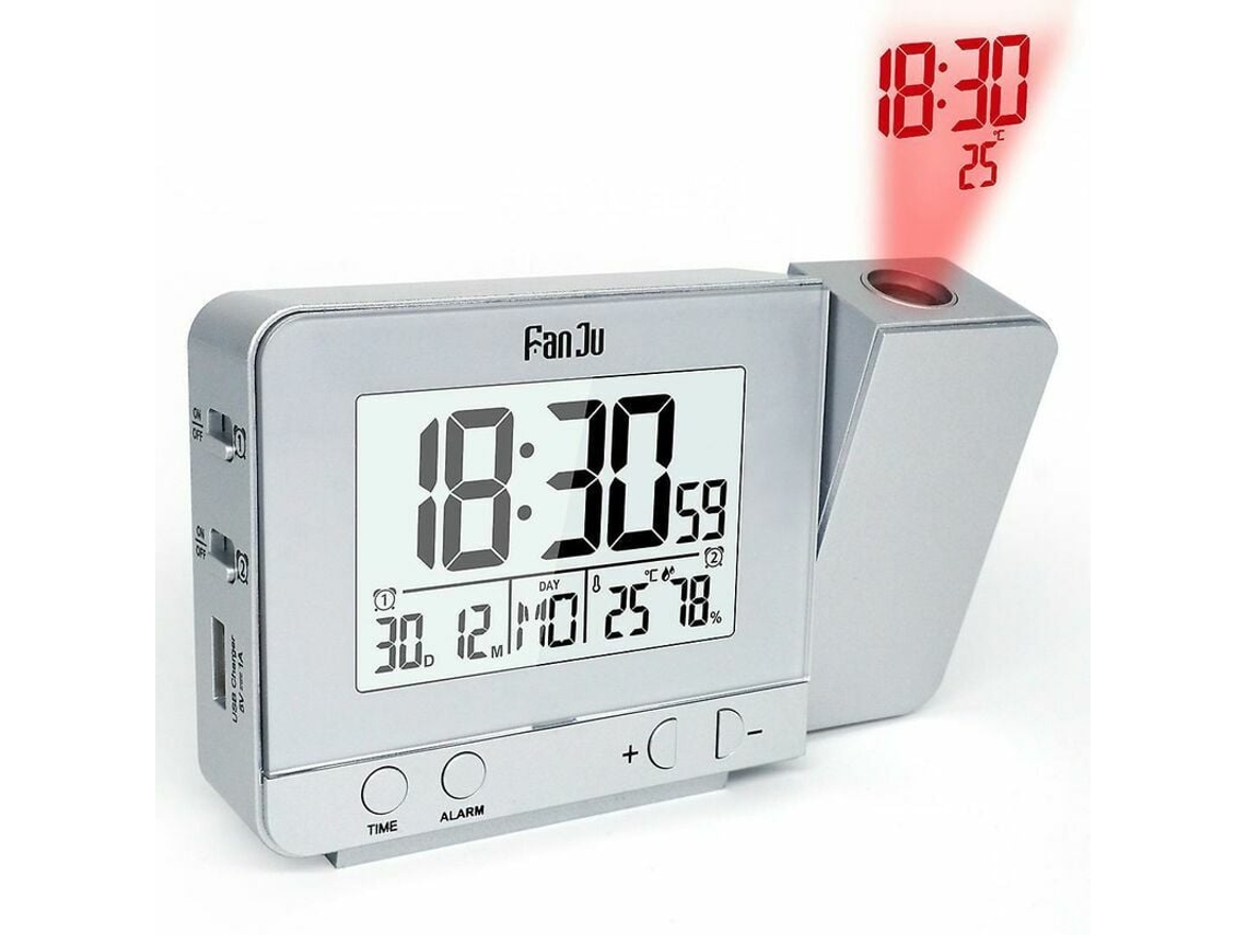 Reloj de escritorio portátil, despertador digital de viaje con pantalla numérica grande, funciona con pilas para facilitar su movilidad.