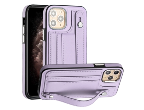 Funda Mobile Phone Cases Shockproof With Wrist para iPhone 11 Pro Piel Marrón