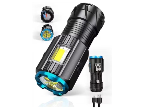 Linterna frontal LED CHRONUS T80-1 Recargable Enfoque ajustable Negra
