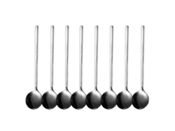 Juego de 8 cucharas de acero inoxidable - Cucharas soperas con mango largo RNEMITERY