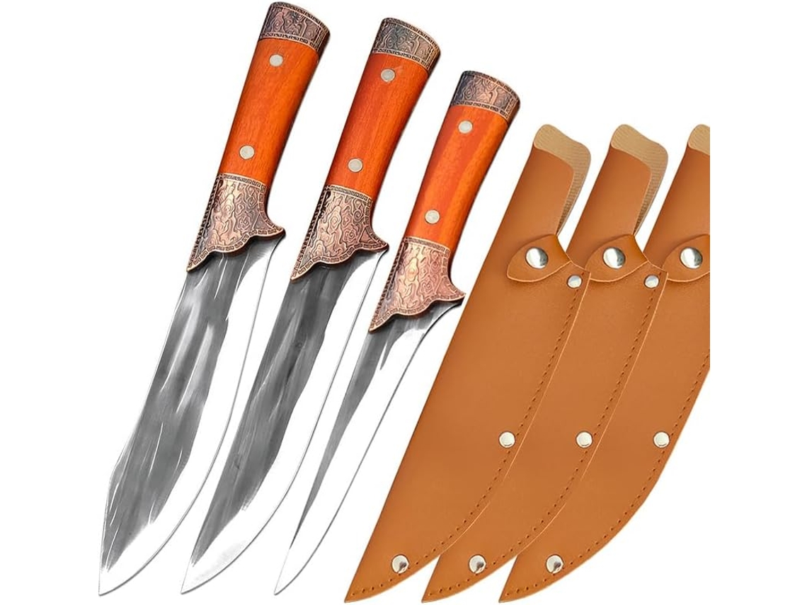Este Cuchillo, Fabricado En Acero Al Carbono, Es Afilado Y Duradero, Con Una Hoja Resistente A La Corrosión Un
