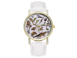 Reloj Analógico Unisex De Cuero Pu Para Parejas Con Dial Reptil (blanco)