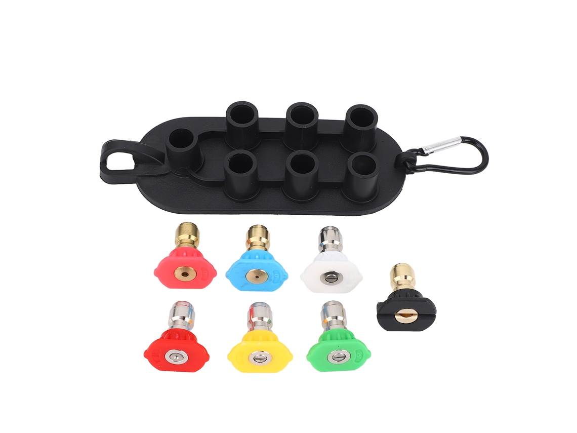 Juego De 7 Boquillas Para Hidrolavadora De 4000 Psi Con Conector Rápido De 1/4 De Pulgada Y Soporte.
