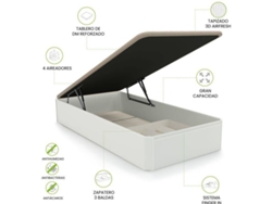 Base de almacenaje Luxury Plus 3D DUEHOME Blanco Ancho 90/135/150 cm