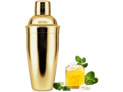 Coctelera Yunzii de 750 ml con filtro incorporado para principiantes, acero inoxidable dorado.
