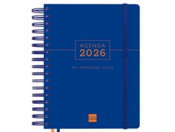 Agenda de dormitorio Finocam Tempus Azul 15,5 x 21,7 cm 2026