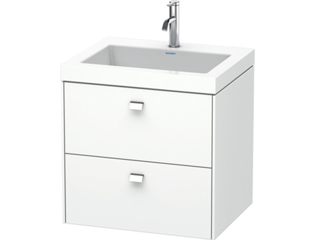 Lavamanos DURAVIT Brioso de 60,0x48,0 cm 2 cajones incl. hueco para sifón y delantal sin rebosadero con banco con agujero para grifo 1 agujero p