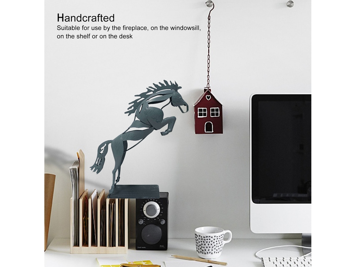 Estatua Decorativa De Caballo De Metal En 3d Con Diseño Único Para Decoración De Mesa.