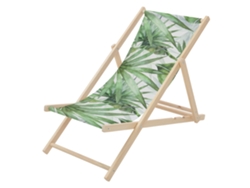 Silla De Playa Ecd Germany De Madera Con Respaldo Ajustable En 3 Posiciones Diseño Palmera