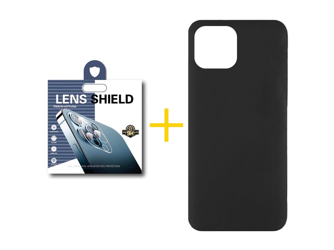 Pack 1 X Película de Cámara trasera + Funda GANDY por Apple iPhone 16 Pro Max Silicona Líquida Negro