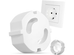 20 Protectores Enchufes Blancos Seguridad Niños, Protección Descarga Eléctrica, Sin Adhesivo