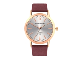 Reloj De Pulsera De Cuero Simple Para Mujer Moda Ocio Dial Cuero Púrpura