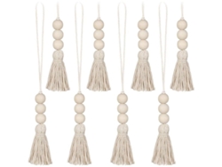 Guirnalda De Cuentas De Madera, Borlas Rústicas, Decoración Campestre Para El Hogar, Regalo De Navidad Y Cumpleaños.