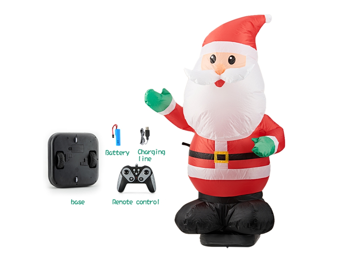 Figura Inflable De Papá Noel Con Control Remoto, Decoración Navideña, Luz Y Sonido, Función De Movimiento.