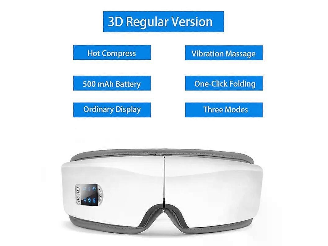 Masajeador de ojos inteligente 4D con vibración de airbag, instrumento para el cuidado de los ojos, compresa caliente, masajeador de ojos Bluetooth para anteojos, fatiga, bolsas y arrugas.
