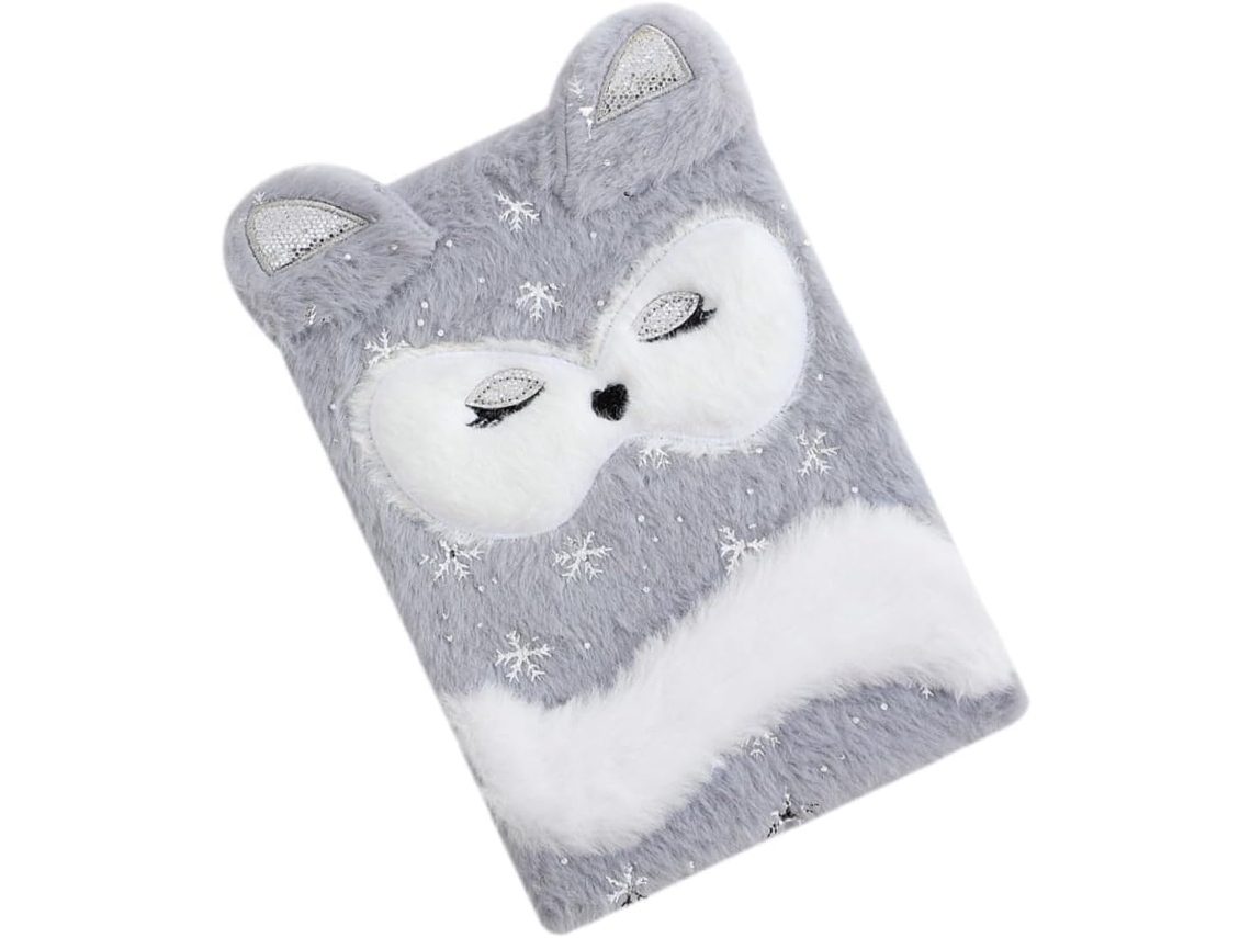 Adorable Cuaderno De Peluche Con Diseño De Niña De Dibujos Animados