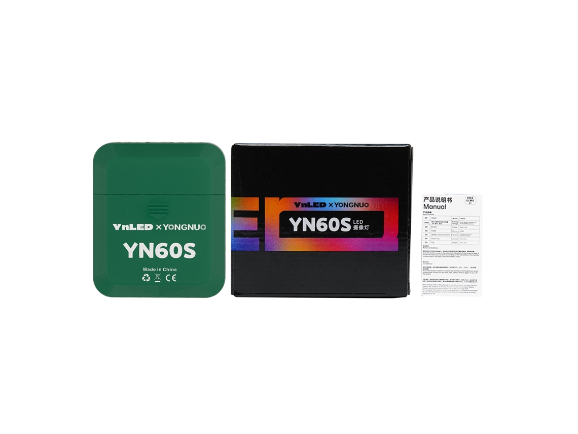 Luz Led Yongnuo Yn60s Para Cámara 5500k Cri95+ Brillo 3 Niveles Portátil Para Fotografía Video Vlog Streaming
