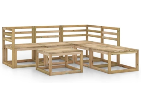 Conjunto 6 de muebles de jardín VIDAXL madera de pino impregnada verde