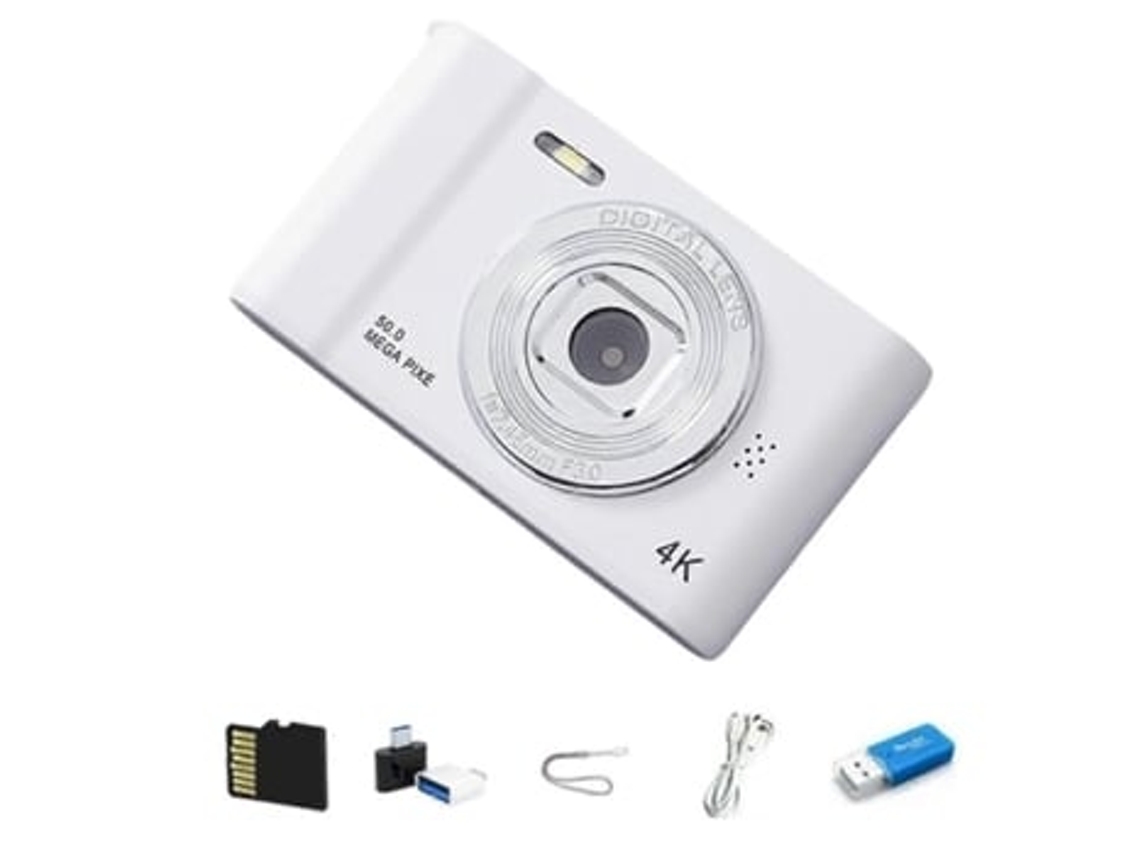 Cámara digital 4k HD para fotografía, viajes, selfies, cámara blanca Panoona