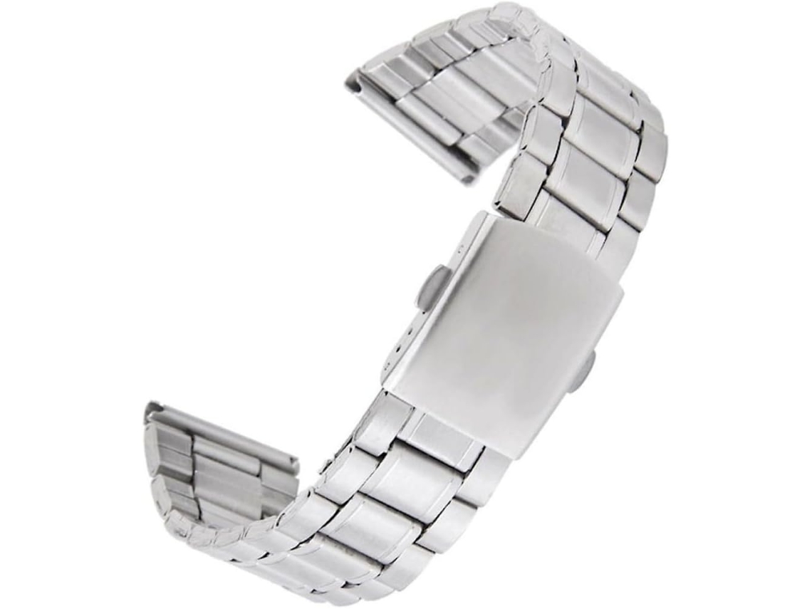 Correa Reloj Acero Inoxidable Plateada Estilo Clásico Material Hebilla Desplegable Unisex Diario Tamaño