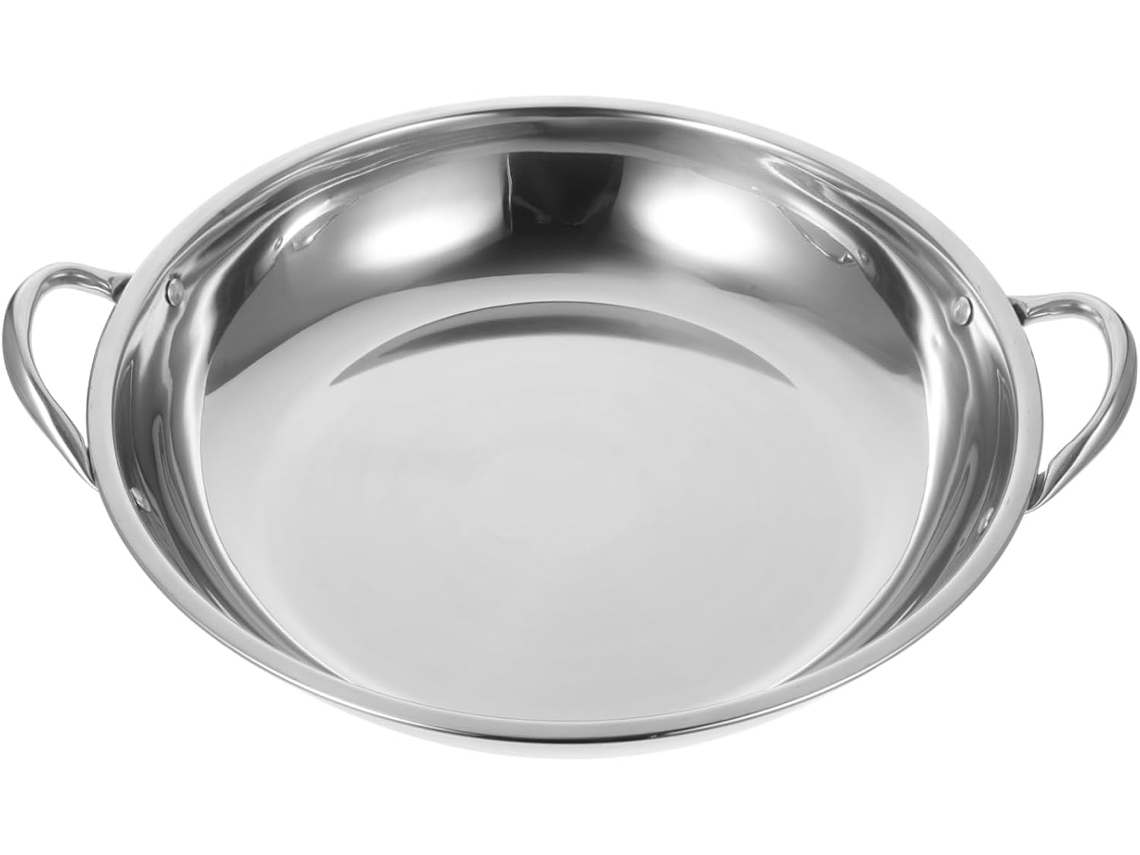 Plancha de acero inoxidable antiadherente para asar albóndigas, Wok de acero antiadherente para guisos Gokoco