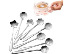 Set De Cucharas De Flores 8 Formas Acero Inoxidable Cuchara De Té Café Postre Creativo Cubiertos Novelty