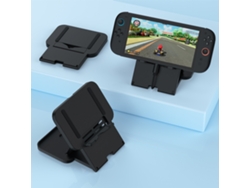 Soporte de sobremesa plegable Jys Switch2, negro, ajustable a múltiples ángulos, para juegos, teléfonos móviles, tabletas, uso universal y portátiles.