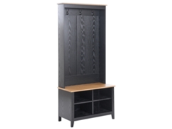 Zapatero alto con 4 compartimentos Beliani Durack en MDF negro/marrón claro 76x39x170