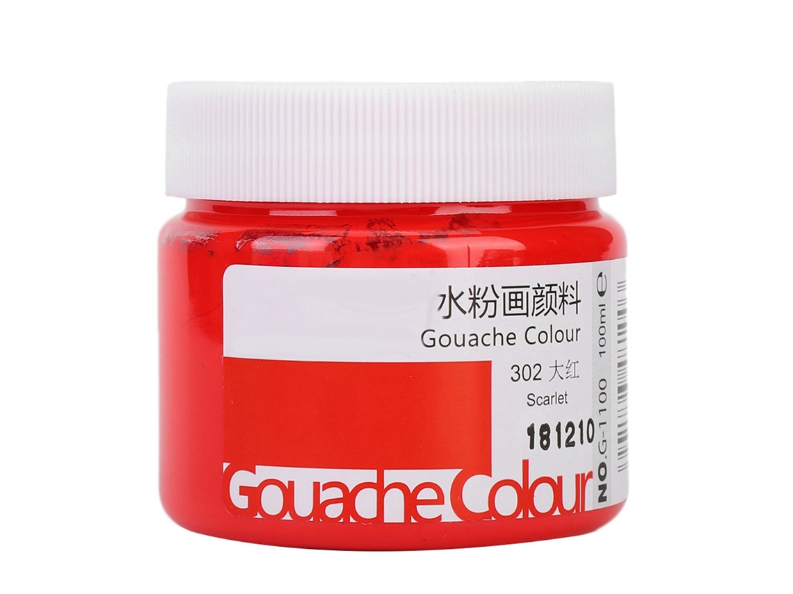 100ml Tinta Gouache Pigmento Vermelho para Arte Estudante Pintura Suprimentos