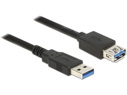 Cable USB DELOCK USB A/USB A 1 m Macho/Hembra Negro