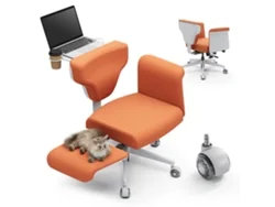 Silla de oficina multifunción Newtral FF O Freedom X naranja con reposabrazos, múltiples posturas, ergonómica, cómoda para el hogar y la oficina.