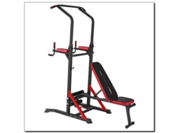 Banco de pesas ajustable Fitness Pwl8324 con respaldo ajustable y asiento ajustable para gimnasio, color negro y rojo Hms