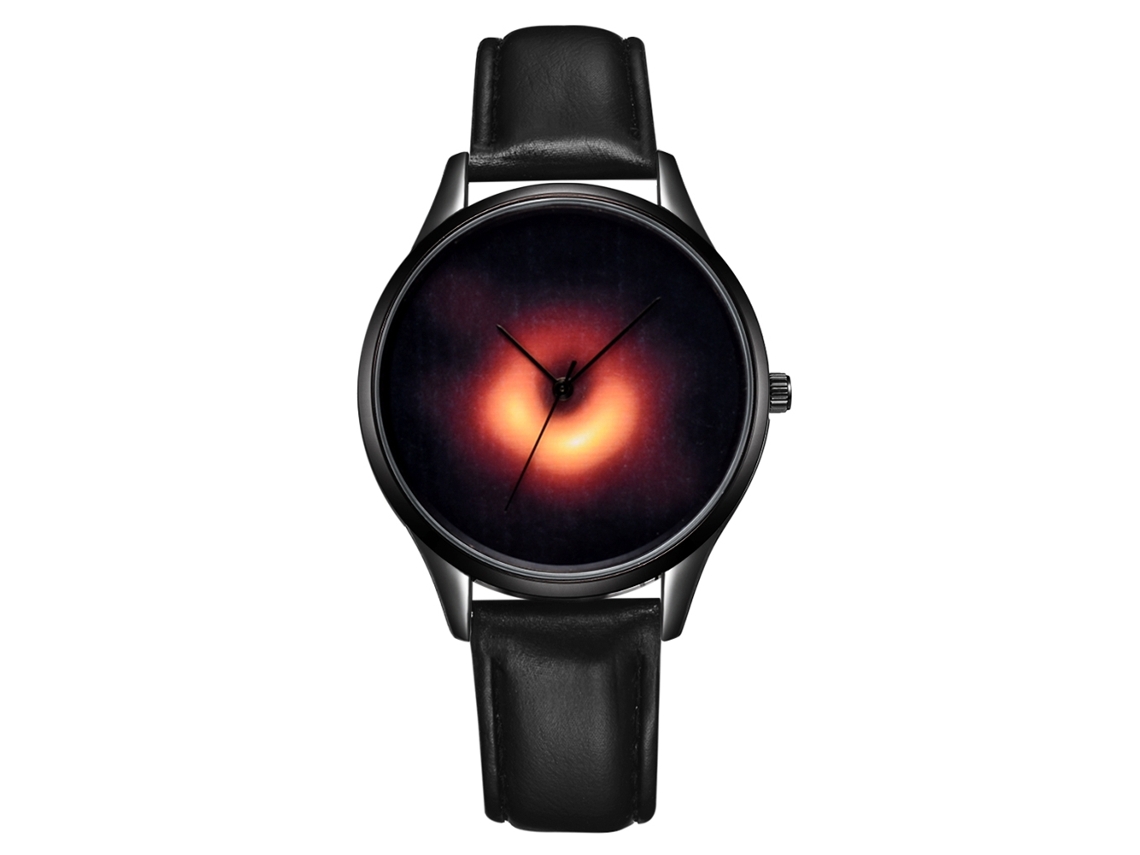 Reloj De Pulsera De Cuarzo Sencillo De Aleación De Pu Para Hombre Con Decoración Negra.