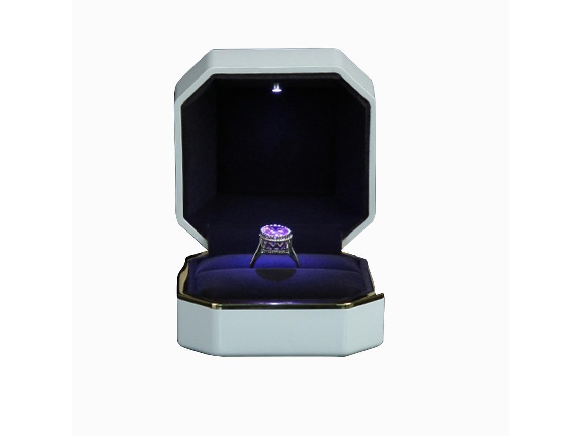 Caja Octogonal De Terciopelo Para Anillos Con Luz Led, Ideal Para Regalos De Joyería De Boda Y Compromiso.