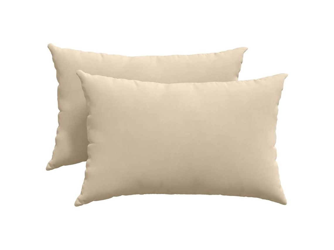 Cojines De Sofá 2 Uds Crema 60 X 40 Cm Tela