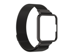 Correa de reloj inteligente para Xiaomi Redmi Watch 2 Lite 2 en 1 Milano Metal Watch Band con marco de reloj (negro) CHRUI