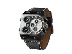 Reloj De Pulsera Hombre Oulm Sport Con Zonas Horarias Múltiples De Cuarzo Impermeable (blanco)