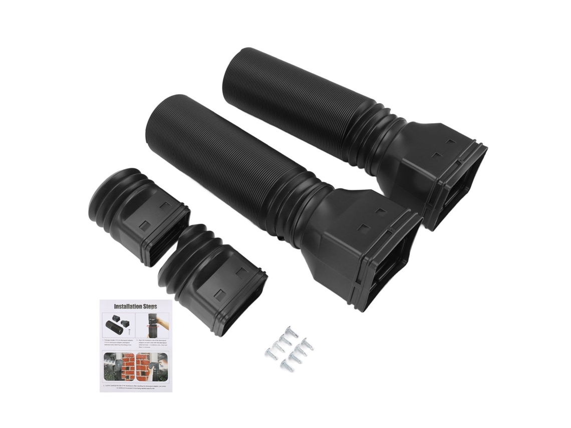 Extensión flexible universal para canaletas de lluvia de 20 a 29 pulgadas, color negro