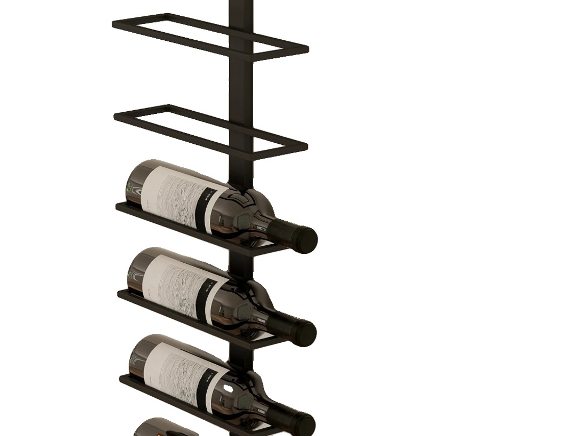 Botellero, construcción de acero, capacidad para 10 botellas, montaje en pared, dimensiones 27x10x116 cm, carga máxima 20 kg OEM