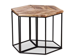Mesa de Centro de Apoyo en Madera de Mangostán Maciza 56X48X40 cm