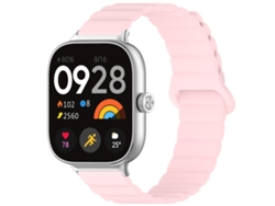 Bracelete Para Xiaomi Band 9 Pro / 8 Pro - Silicone Magnético Brilhante Rosa
