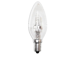 Luz dlu lampara halog.vela clara eco30 230v-28w e14 fle6t020