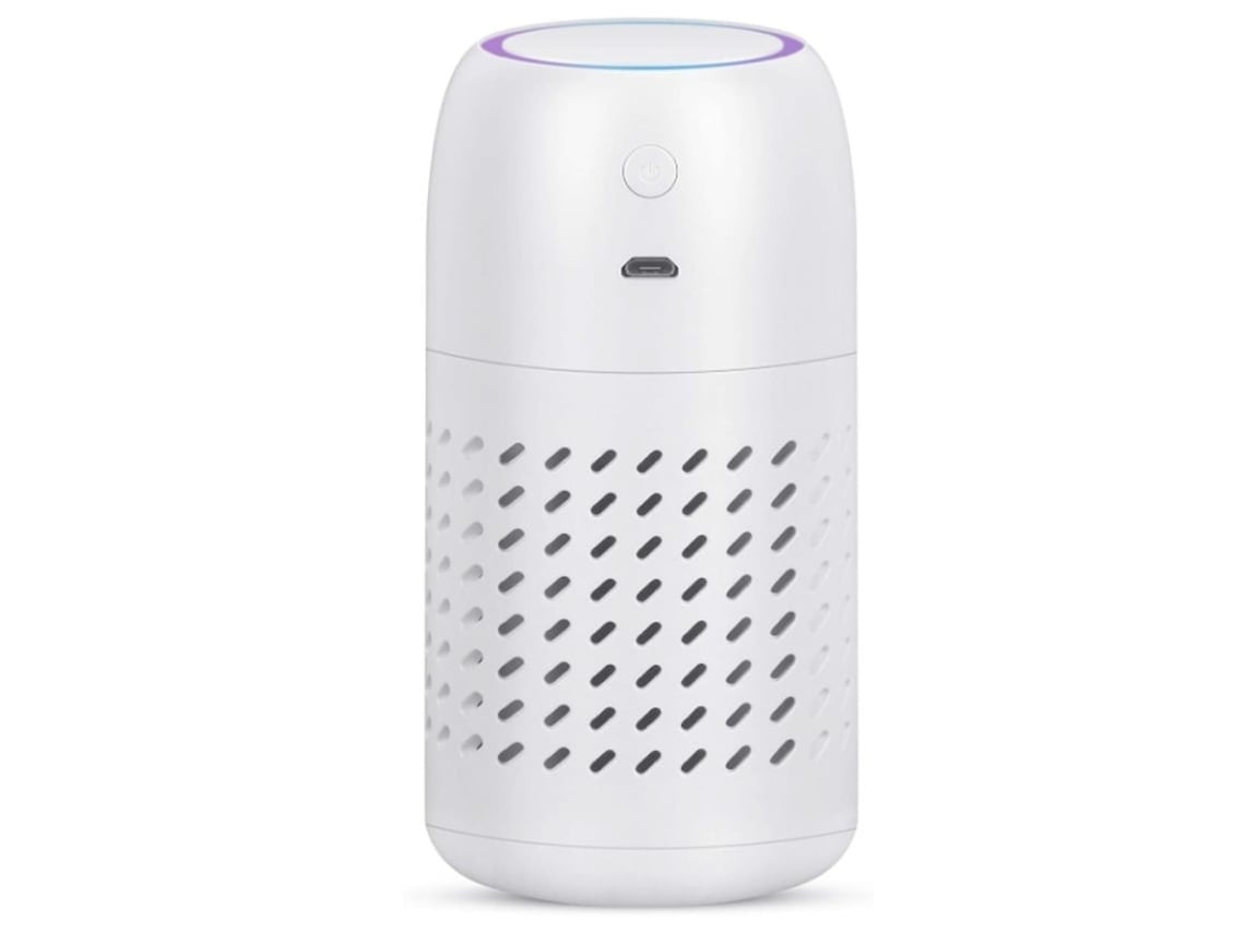 Purificador de aire portátil Mini purificador de aire para coche con filtros de carbón activo Elimina alergias Humo Polen Blanco USHION
