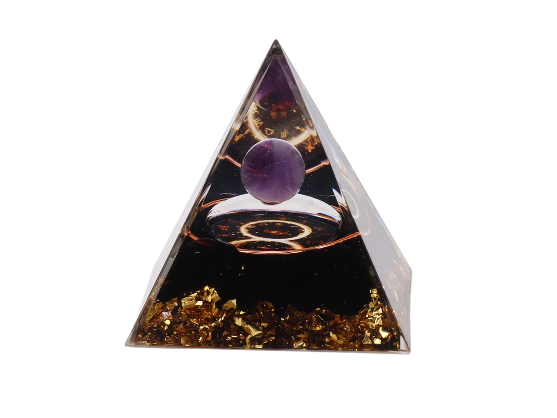 Orgonita piramidal de Baok de 5 cm, cristal para sanación, energía positiva, meditación y generador de energía para el chakra de Tauro.