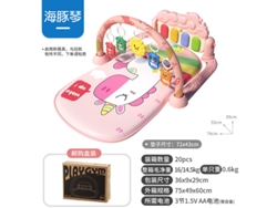 Gimnasio de actividades para bebés recién nacidos, piano musical con pedales, piano para bebés, nuevo unicornio/rosa CHENNNLS (0-12 meses)