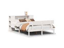 Maison Exclusive - Cama Con Estantería Sin Colchón Madera Maciza Blanca 140x200 Cm
