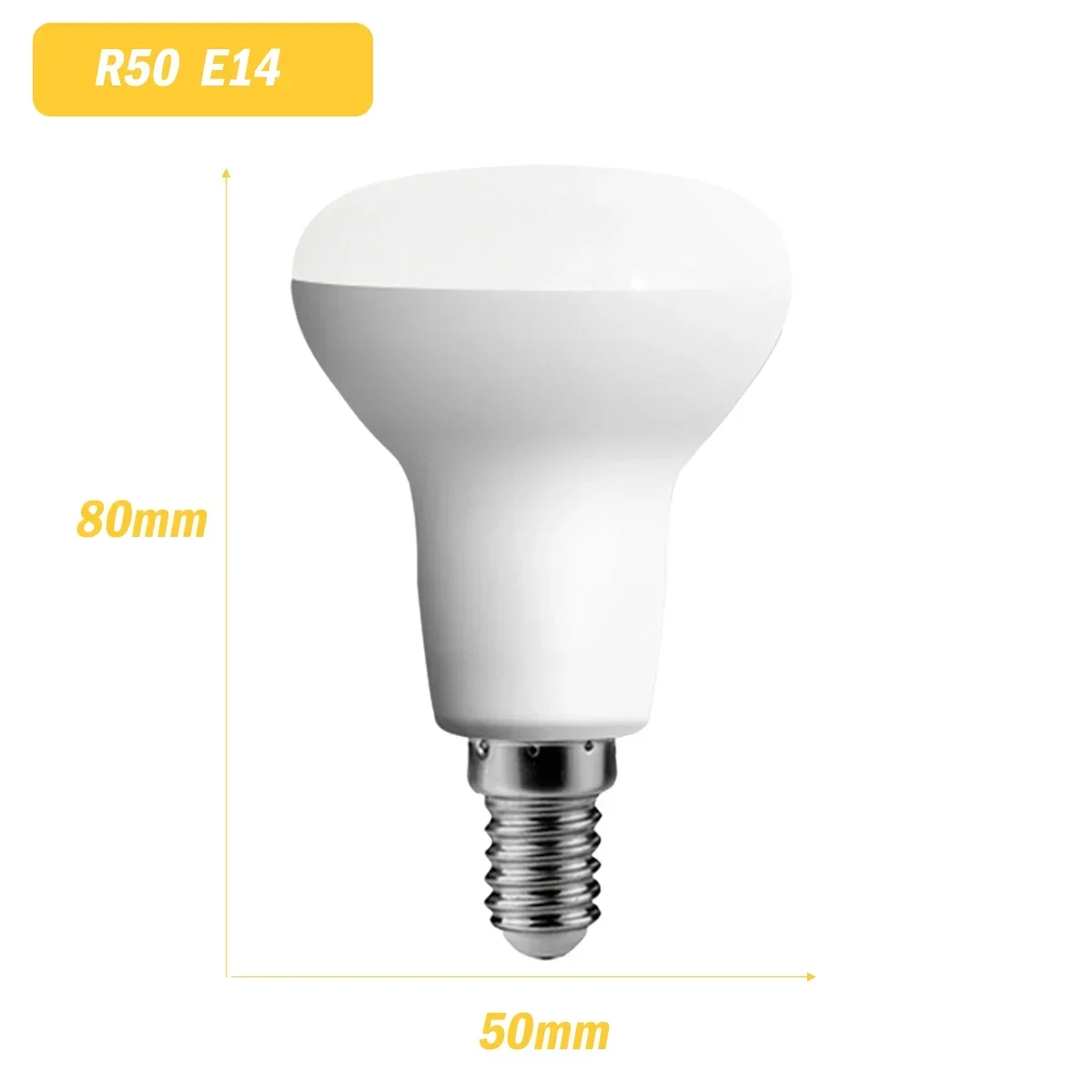 (r50 6w E14, 3000k) Paquete De 2 Luces Led Para Baño Con Forma De Hongo, Sin Parpadeos, Impermeables, Aptas Para Baños.