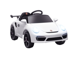 Coche Eléctrico Infantil Ruf Ctr 3 De 12 V Con Mando A Distancia Y Doble Motor, Color Blanco.