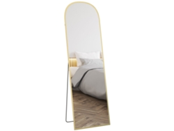Espejo De Cuerpo Entero De 50x170 Cm Para Mesa O Pared, Aleación De Aluminio, Soporte Dorado.