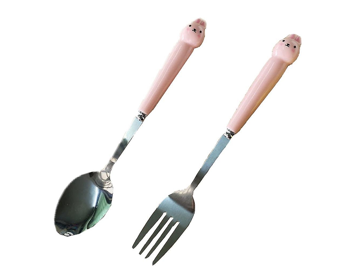 Juego de dos utensilios infantiles: cuchara y tenedor para niños